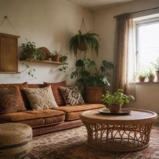 Bohemian style living room