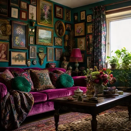 Maximalist style living room