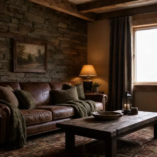 Rustic style living room